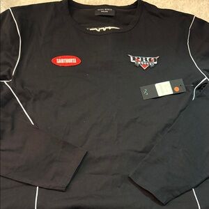 Saint Morta Black Long Sleeve Tee embroidered size XXXl